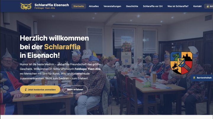 Startseite der Uhunetz-Seite Eisenach