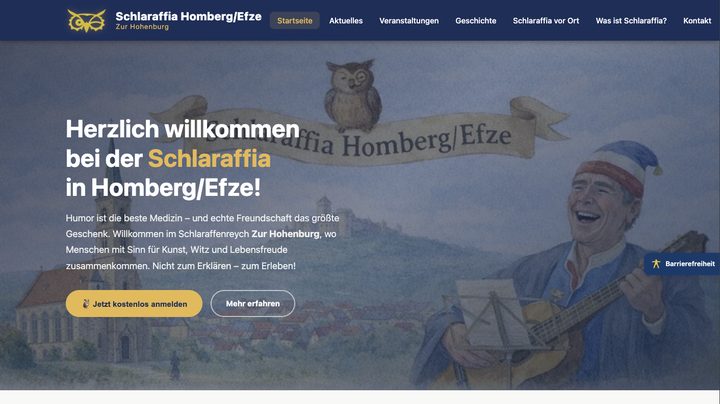 Startseite der Uhunetz-Seite Homberg