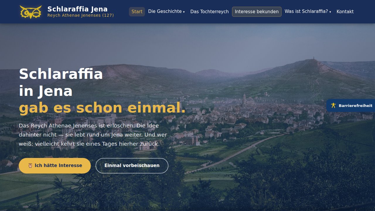 Startseite der Gedenkseite Jena