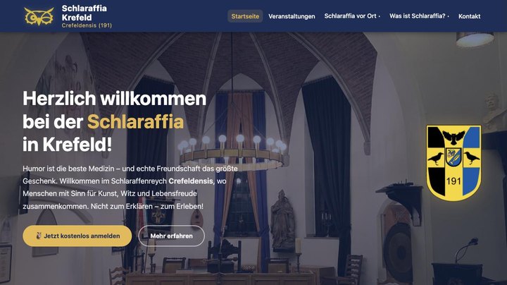 Startseite der Uhunetz-Seite Krefeld