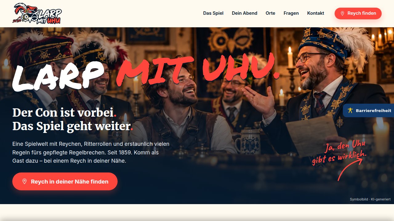 Startseite LARP mit Uhu